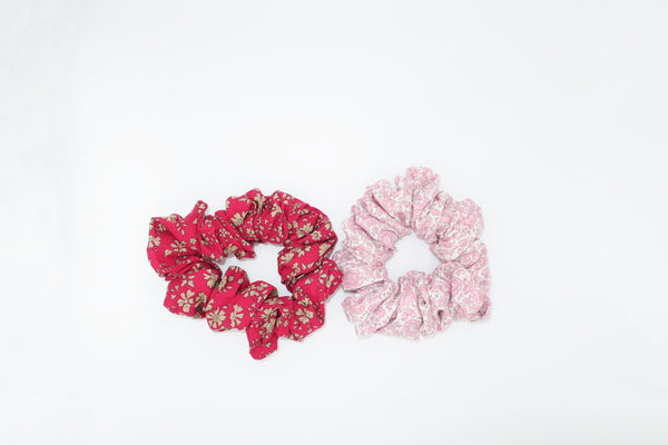 Liberty Print Fabric Hair Scrunchies - Set of Two